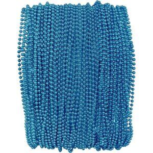 Turquoise Blue Mardi Gras Beads -33 inch,7mm,72 Necklaces,6 Dozen Party Supplies